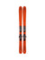 Orange Fischer Ranger X skis with DSW 10 PR bindings, pair view