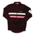 Men's long-sleeve cycling jersey, burgundy with pink and white chest stripe, full zip