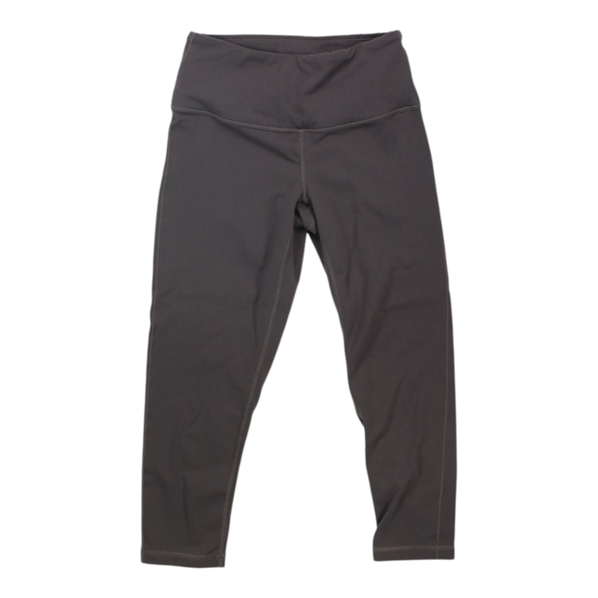 Women's Prana leggings in dark gray solid, mid-calf capri style