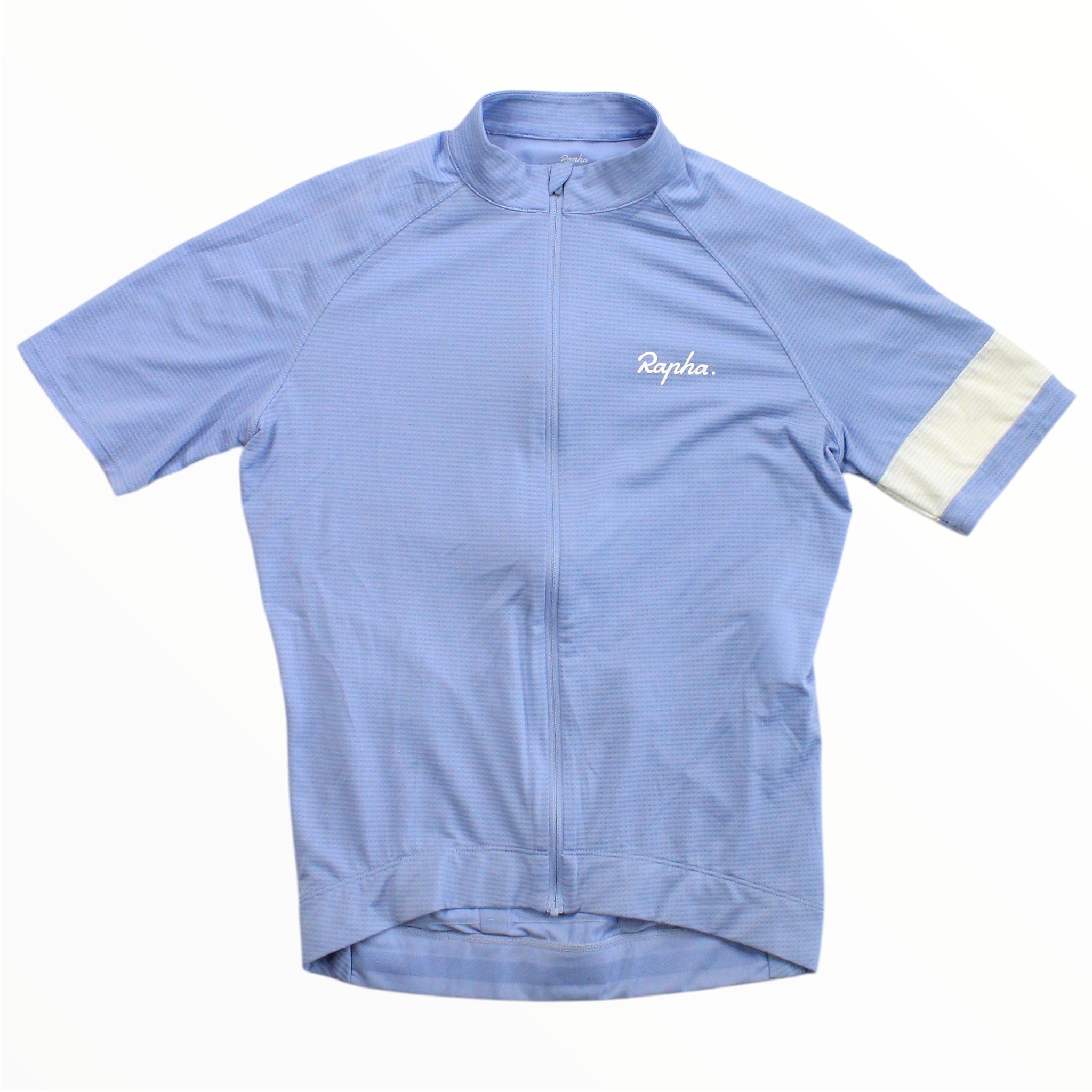 Men's lightweight cycling jersey in periwinkle blue, full-zip with short sleeves