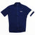Men's lightweight cycling jersey in navy blue, full-zip short sleeves with logo