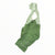Green cycling bib shorts with wide shoulder straps and perforated back panel detail