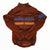 Men's insulated cycling jacket, rust orange with blue and orange center stripe