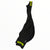 The Rapha Mens Pro Team Winter Bib Shorts feature "RAPHA" in yellow on the leg and three yellow stripes on one shoulder strap, shown against a white background—ideal cycling apparel for men during winter rides.