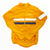 Men's insulated cycling jacket, bright yellow with white and dark navy chest stripe
