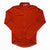 Men's long sleeve cycling jersey in orange, full front zip, ribbed hem trim.