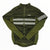 Men's insulated cycling jacket, olive green with gray stripe and white sleeve panel