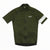 The Rapha Men’s Core Jersey is a short-sleeved, olive-green cycling jersey featuring a full front zipper, a white armband on the left sleeve, and the Rapha logo on the left chest—making it an essential piece of men’s cycling apparel.