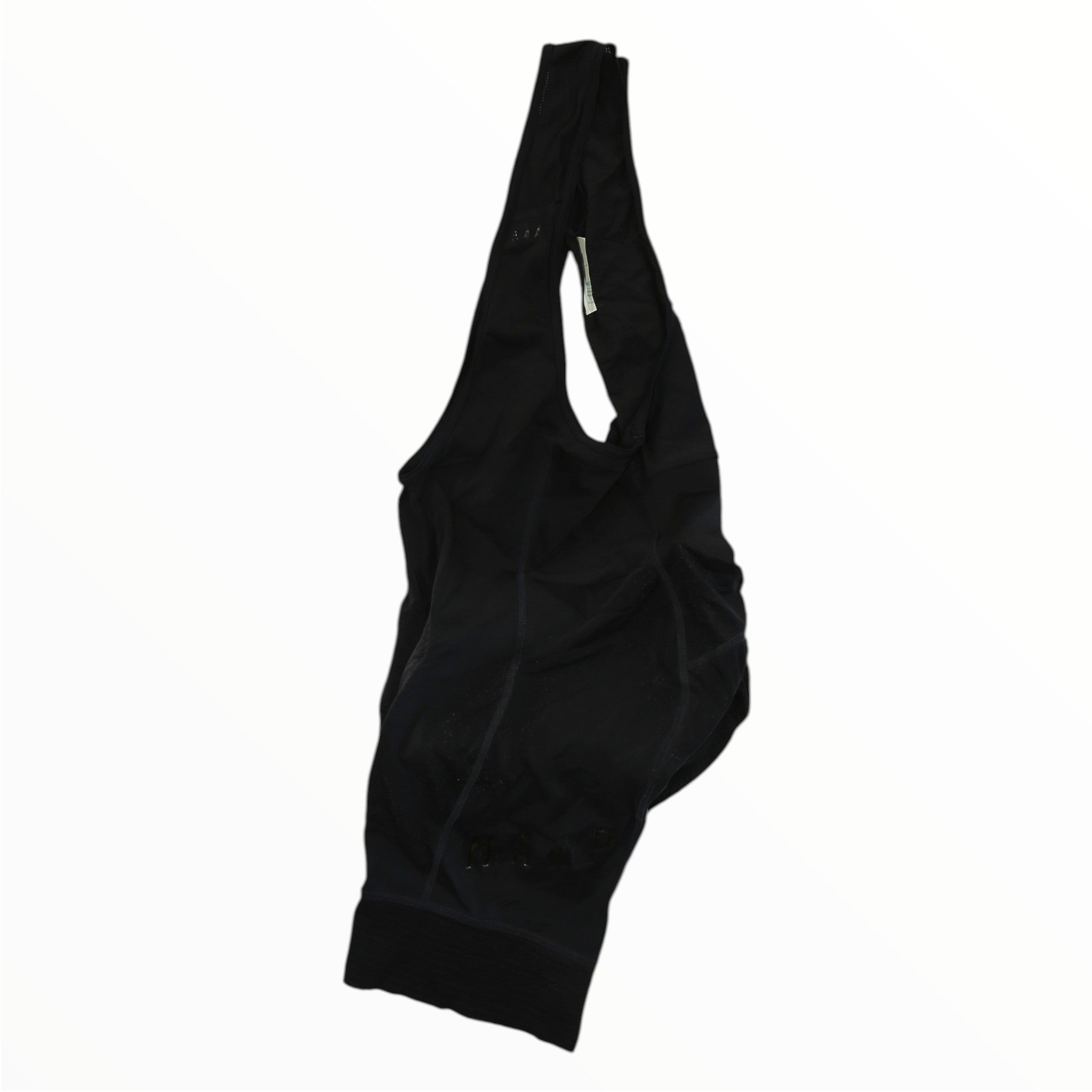 Women’s black training bib with sleeveless design and open back section