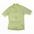 Laid flat on a white background, the Rapha Mens Core Jersey features a light green color, short sleeves, a full front zipper, and a subtle logo on the chest. A reflective strip accents the right sleeve, highlighting Rapha’s commitment to quality and style in men’s cycling apparel.