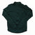 Men's long sleeve cycling jersey in dark green, full front zip, stand collar.