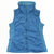 Women's hooded zip-up vest, sleeveless, teal-blue quilted fabric