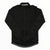 Men's long sleeve cycling jersey in black with RCC text, full front zip, coral stripe.