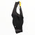 Men's cycling bib shorts, black with yellow strap accents and Rapha logo on leg.