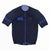Men's dark navy cycling jersey with full-length zipper and blue logo graphic