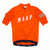Men's bright orange cycling jersey with full-length zipper and large white MAAP lettering