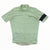 Men's Rapha flyweight cycling jersey in mint green with black accent sleeve, full zip