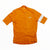 The Rapha Mens Core Jersey by Rapha is a bright orange, short-sleeve cycling jersey featuring a front zipper and a single white band on the left sleeve, shown against a plain white background.