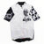 Short-sleeve cycling jersey in white with black accents and Speed Club graphic, zipper
