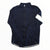 Men's long sleeve cycling jersey in navy with white panel on right sleeve, full zip.