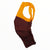 Men's cycling bib shorts with yellow top panel and maroon legs, Rapha logo on hem.