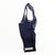 Navy cycling bib shorts with white contrast trim and red logo accent at leg hem