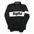 Men's long sleeve cycling jersey in black with large white Rapha logo panel, full zip.