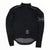 Black long-sleeve cycling jersey with full-length zipper and reflective side stripes