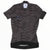 Rapha women’s training jersey, full-zip, dark gray patterned fabric with short sleeves