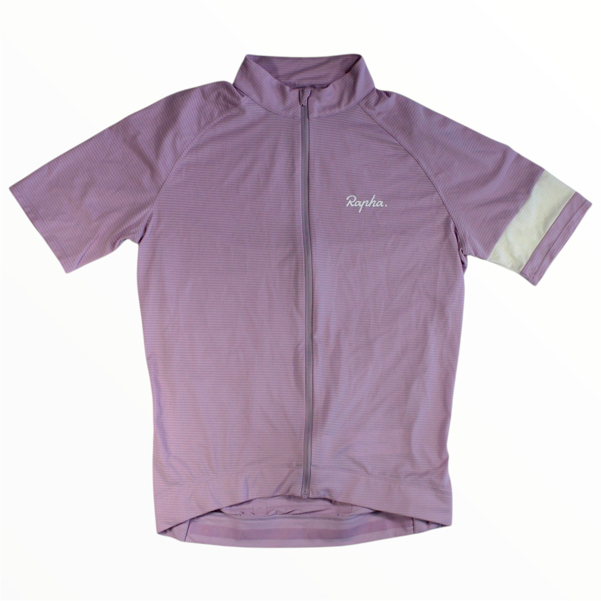 Men's lightweight cycling jersey in lavender purple, full-zip short sleeves with logo