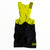 Men's cycling bib shorts with neon yellow top and black legs, yellow Rapha lettering