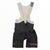 Men's cycling bib shorts with white upper and black legs, Rapha logo on shorts