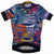 Rapha women’s training jersey, full-zip, multicolor abstract pattern on short sleeves