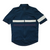 Lightweight cycling jersey in blue with full front zipper and grey reflective stripe across chest