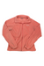 Coral pink fleece full-zip jacket with stand collar and zippered front pockets