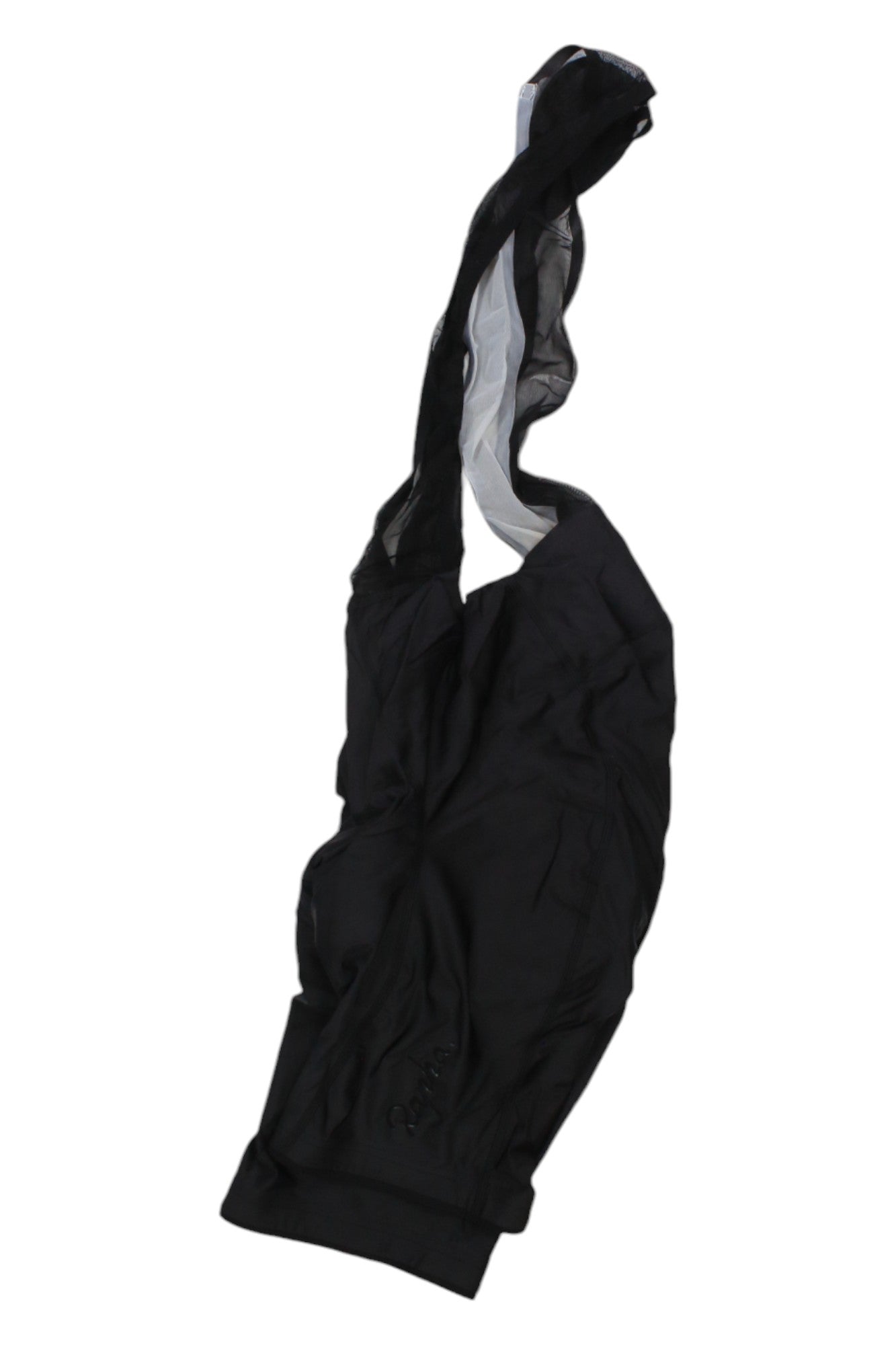 Rapha men's flyweight bib shorts, black, logo on leg