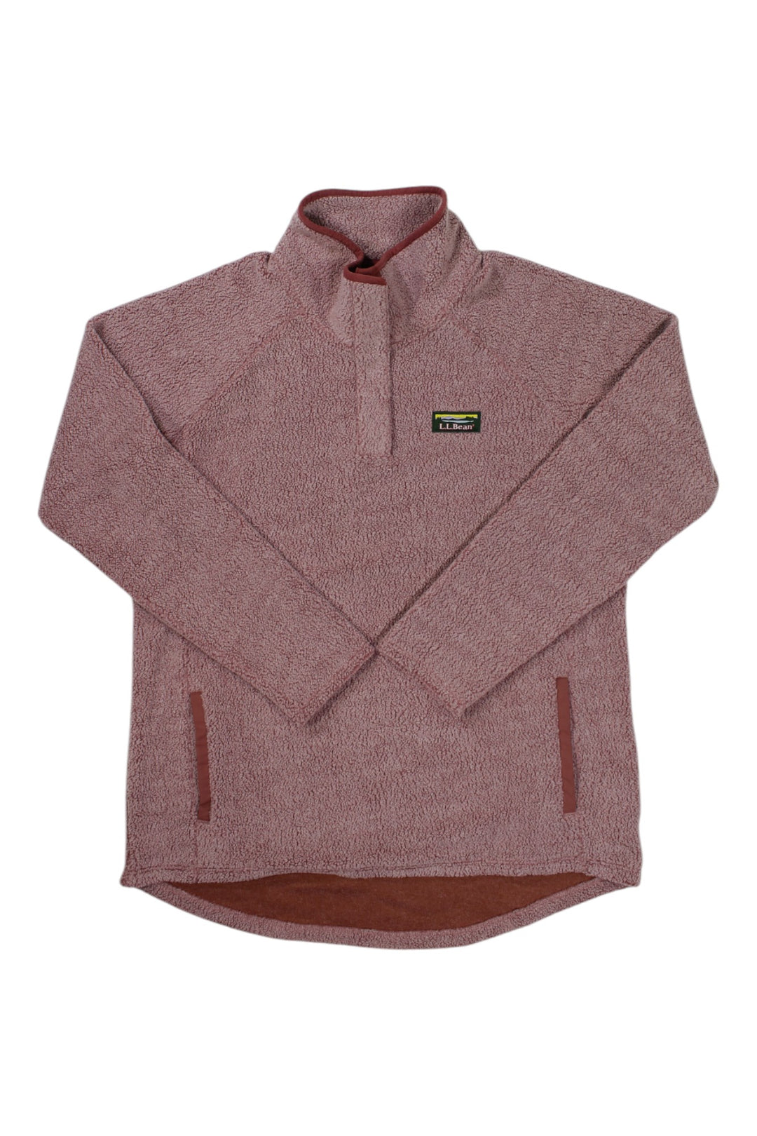 L.L.Bean Womens Tumbled Sherpa 1/4 Snap Pullover