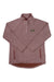 The L.L.Bean Women's Tumbled Sherpa 1/4 Snap Pullover features a mauve textured fabric, high collar, long sleeves, kangaroo and front pockets, a chest logo patch, and a hem that's slightly longer in the back.