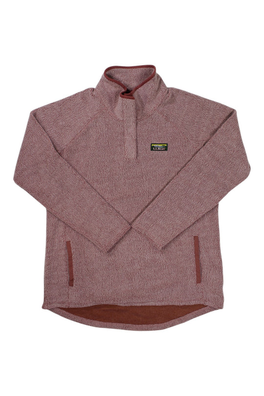 L.L.Bean Womens Tumbled Sherpa 1/4 Snap Pullover