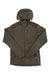The Fjallraven Mens Abisko Trail Fleece Jacket is a brown hooded fleece with long sleeves and zippered chest and side pockets, shown laid flat on a white background—perfect as a lightweight hiking jacket.