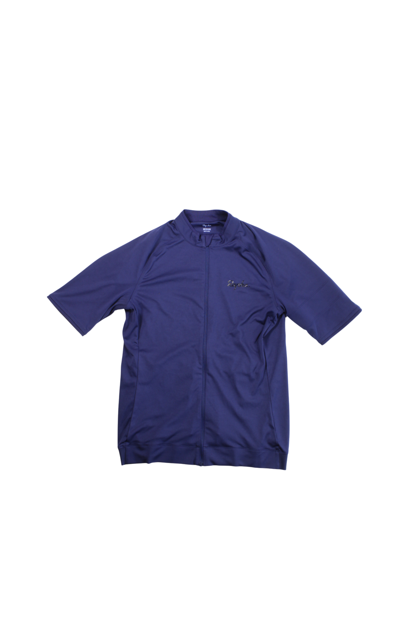 Women’s short-sleeve cycling jersey, full-zip, stand collar, navy blue