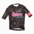 Short-sleeve aero jersey, dark with pink branding and full front zipper.