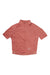 Men's short-sleeve jersey with full front zipper, rust red