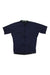 A VELOCIO MENS FOUNDATION JERSEY in navy blue, featuring short sleeves, moisture-wicking fabric, and a front zipper, is laid flat on a white background.