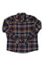 Women's lightweight fjord flannel shirt, navy plaid with button front and long sleeves