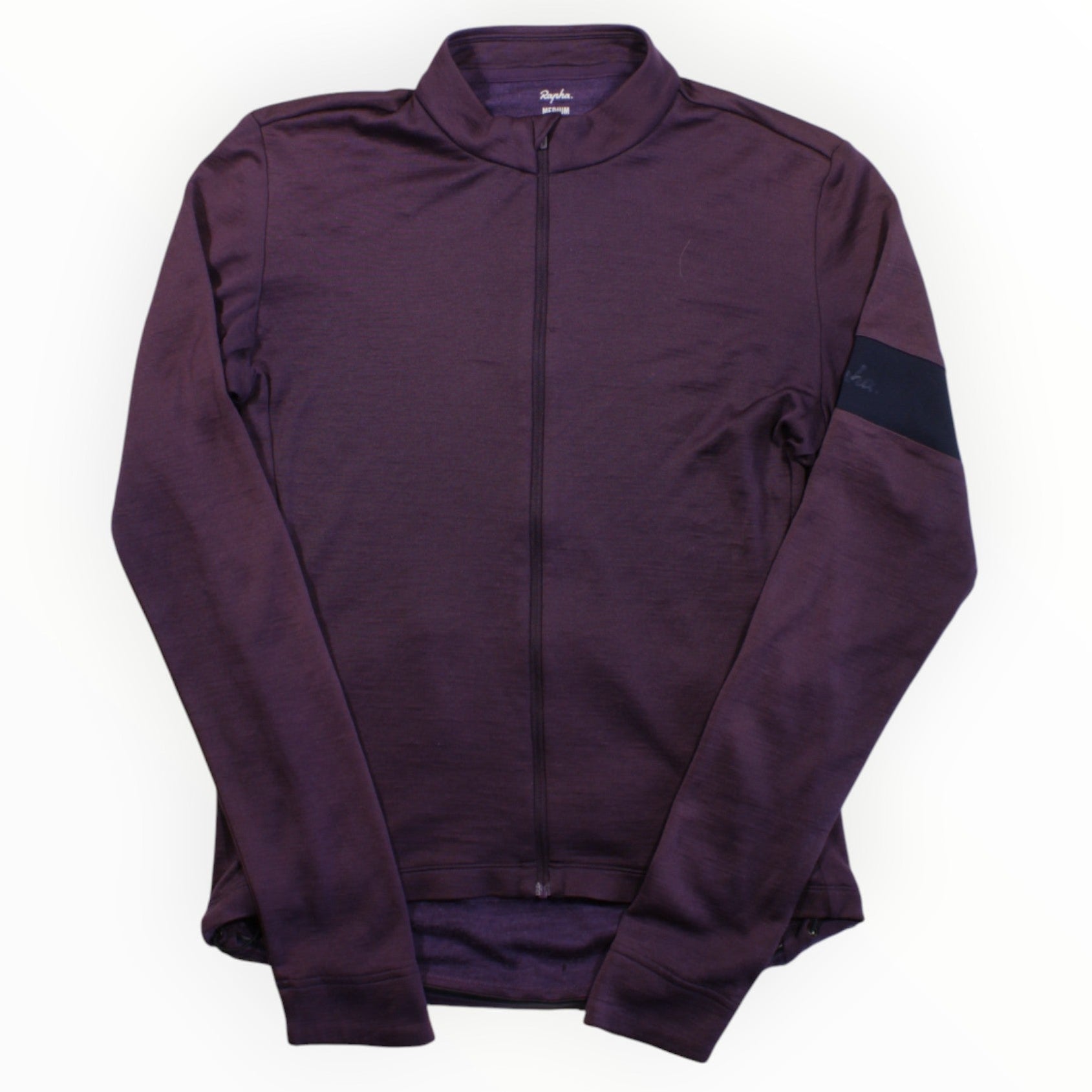 Men's long-sleeve cycling jersey, full-zip high collar, purple