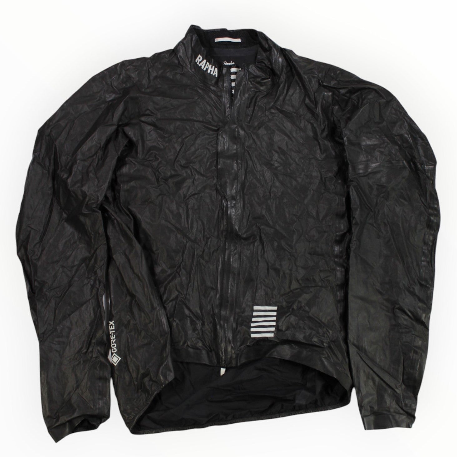 Men's Rapha Pro Team race cape wind jacket, black, full-zip front