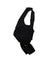 Men's black cycling bib shorts with neon green waistband and leg accents