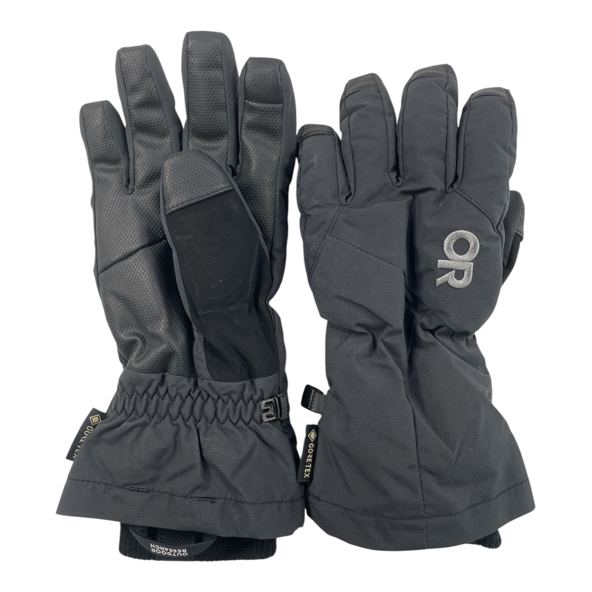Men's black waterproof GTX gloves with ribbed undercuff and OR logo