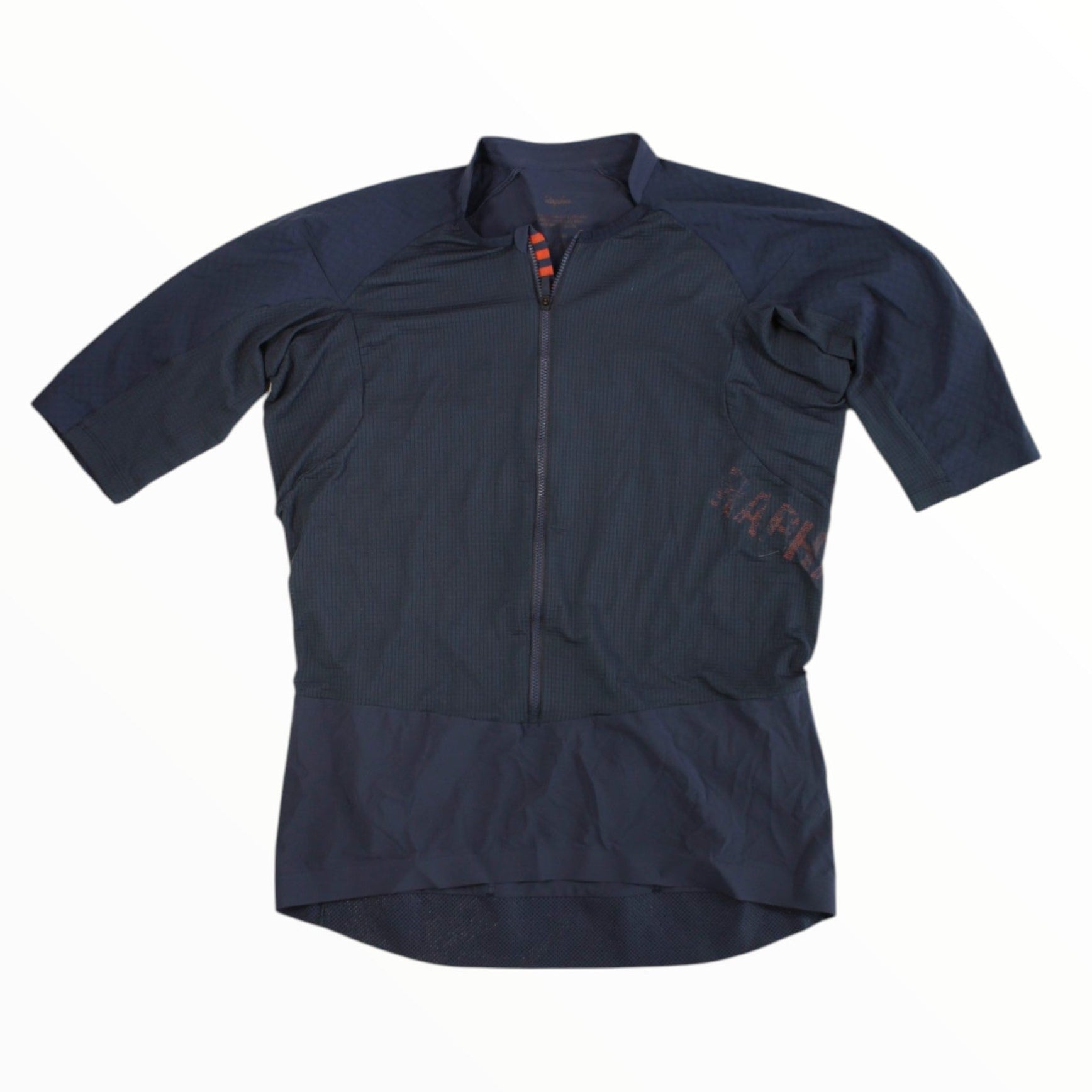 Rapha Pro Team gravel cycling jersey, short sleeve, full front zip, dark blue